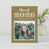 2024年レトロクラス ゴールド写真 卒業式 招待状 (スタンド正面)