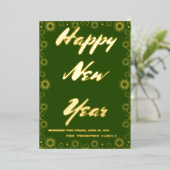 2024年レトログリーンリボンお正月 箔シーズンカード (立ち正面)