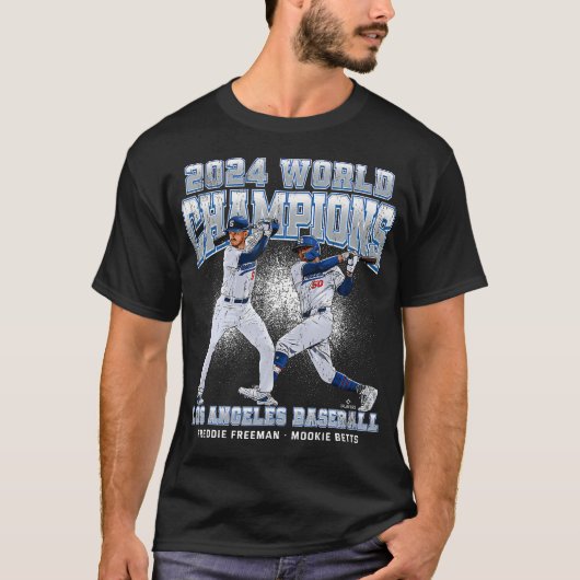 2024年ロサンゼルスワールドチャンピオンズベッツフリーマンmlb tシャツ (正面)