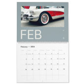 2024年ヴィンテージカーバフ用ウォールカレンダー カレンダー (2月 2026)