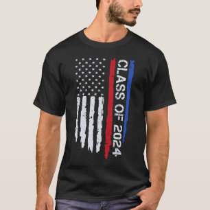 2024年ヴィンテージ米国国旗の卒業クラス Tシャツ
