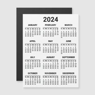 2024年一覧カレンダー磁気カード