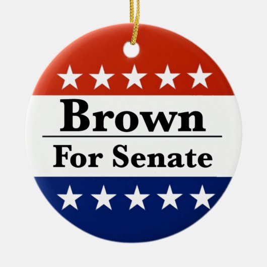 2024年上院にシャーロッド・ブラウンを再選 セラミックオーナメント (正面)