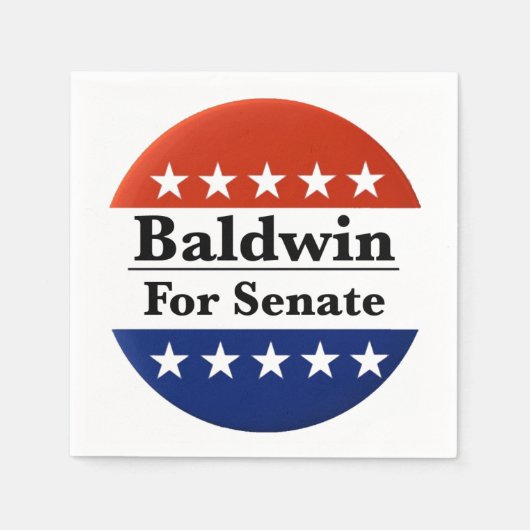 2024年上院にタミー・ボールドウィンを再選 スタンダードカクテルナプキン (正面)