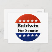 2024年上院にタミー・ボールドウィンを再選 ポストカード (正面/裏面)