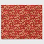 2024年中国ののドラゴンパターン ラッピングペーパー (フラット)