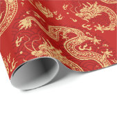 2024年中国ののドラゴンパターン ラッピングペーパー (ロールコーナー)