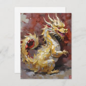 2024年中国のの新年 – ドラゴン – 油 シーズンカード (正面/裏面)