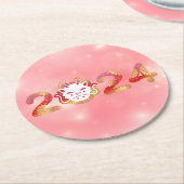 2024年中国の元年龍 ラウンドペーパーコースター (アングル)