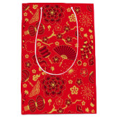 2024年中国の初めのお祝い ミディアムペーパーバッグ (正面)