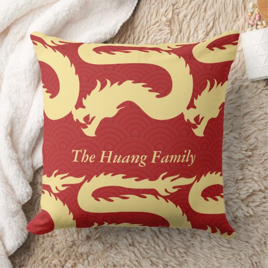 2024年中国の初辰年赤 クッション (ブランケット)