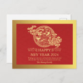 2024年中国の初辰年赤 シーズンポストカード (正面/裏面)