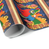 2024年中国の新年ドラゴンウッドブルー金ゴールド ラッピングペーパー (ロールコーナー)