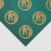 2024年中国の新年 – ドラゴングリーンと金ゴールド- 薄葉紙 (詳細)