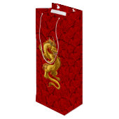 2024年中国の新金ゴールドドラゴンワイン抱き枕 ワインギフトバッグ (裏面アングル)