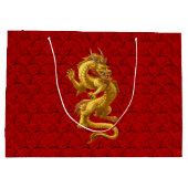 2024年中国の新金ゴールドドラゴン抱き枕 ラージペーパーバッグ (裏面)