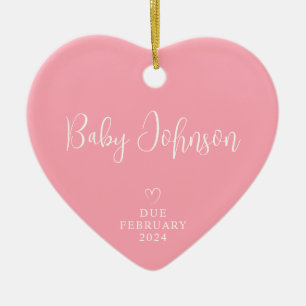 2024年予定の両親の写真Baby Girl セラミックオーナメント