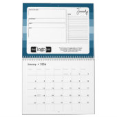 2024年予定表のロゴ付きビジネス用挨拶文 – 応援 カレンダー (1月 2026)