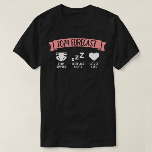 2024年予測ベビー妊娠の発表1 Tシャツ (デザイン正面)