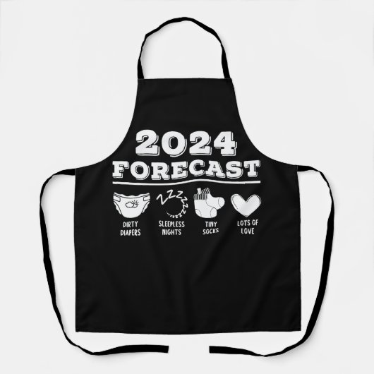 2024年予測ベビー妊娠告知新生児 エプロン (正面)