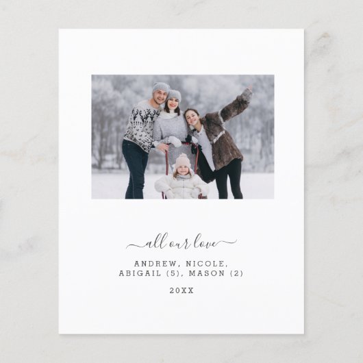 2024年予算で楽しむ ホリデーシーズン2枚の写真が入ったモダンでミニマルなカード チラシ (裏面)