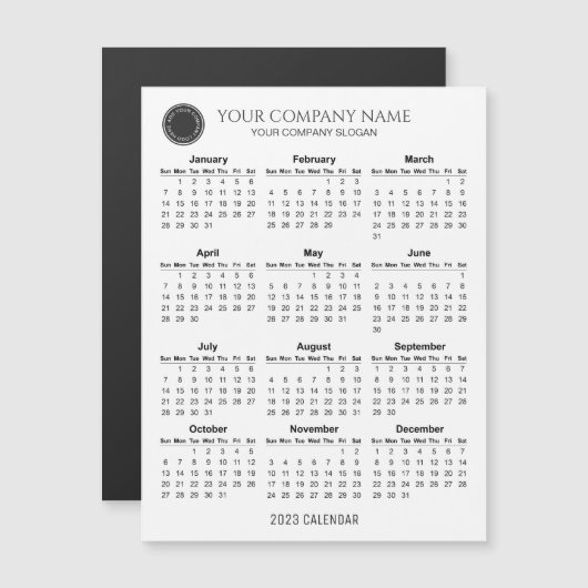 2024年会社カレンダー磁気カードを作成する (正面/裏面)