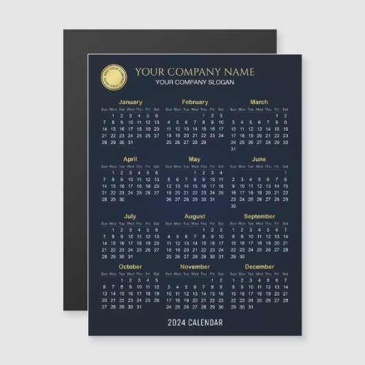 2024年会社カレンダー磁気カードを作成する (正面/裏面)