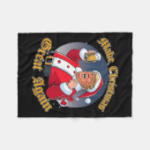 2024年再素晴らし度のクリスマストランプおもしろいを作る フリースブランケット (正面(横))