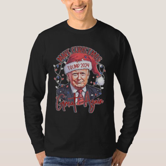 2024年再素晴らし度クリスマスシャツトランプ Tシャツ (正面)