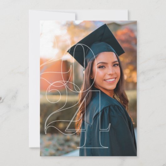 2024年写真卒業のお知らせ 招待状 (正面)