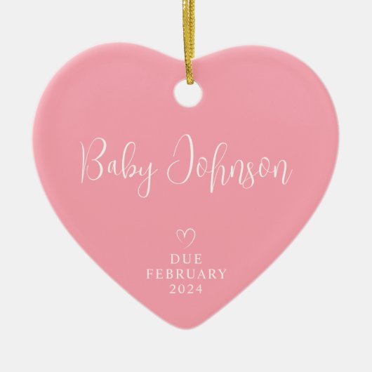 2024年出産予定 妊婦のマタニティフォト セラミックオーナメント (正面)