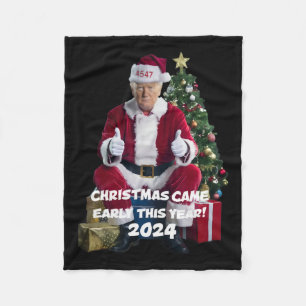 2024年初来期45クリスマス・トランプ フリースブランケット