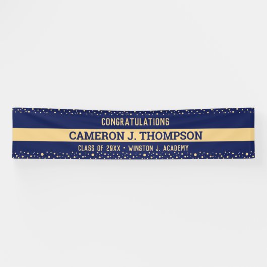 2024年卒業おめでとうございますブルー金ゴールドクラス 横断幕 (横)