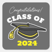 2024年卒業おめでとう スクエアシール (正面)