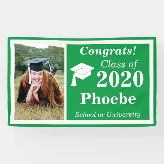 2024年卒業のグリーンホワイトワンフォトクラス 横断幕 (横)