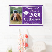 2024年卒業のパープルホワイトワンフォトクラス 横断幕 (インサイチュ)