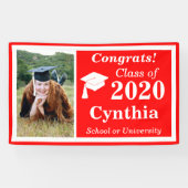 2024年卒業の赤い白1枚フォトクラス 横断幕 (横)