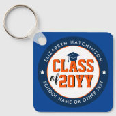 2024年卒業の青とオレンジのクラス キーホルダー (正面)