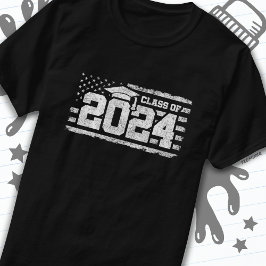 2024年卒業アメリカ国旗シニアクラス2024 Tシャツ