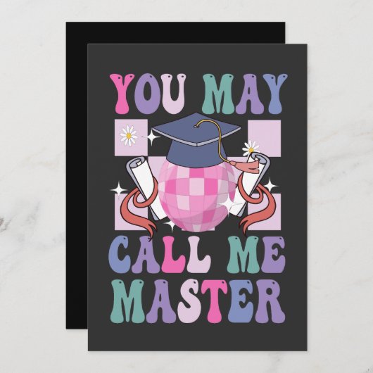 2024年卒業ギフトおもしろいマスターと呼んでくれ セーブザデート (正面/裏面)