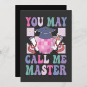 2024年卒業ギフトおもしろいマスターと呼んでくれ 招待状 (正面/裏面)