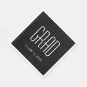 2024年卒業クラス白黒 スタンダードランチョンナプキン (角)