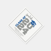 2024年卒業クラス青と灰色 スタンダードカクテルナプキン (角)