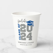 2024年卒業クラス青と灰色 紙コップ (正面)