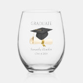2024年卒業パーソナライズされた科 ステムなしワイングラス (正面)