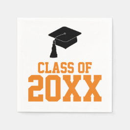 2024年卒業パーティーの白黒クラス スタンダードカクテルナプキン