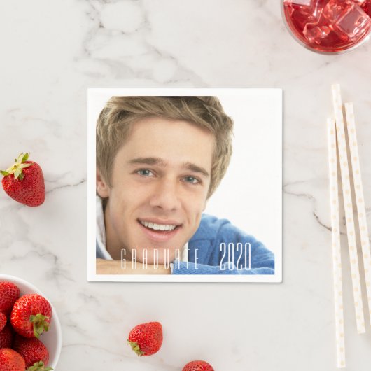 2024年卒業パーティー写真少年ガイ スタンダードカクテルナプキン (インサイチュ)