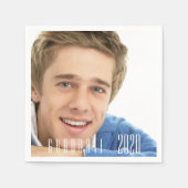 2024年卒業パーティー写真少年ガイ スタンダードカクテルナプキン (正面)