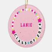 2024年卒業ピンクの友情ブレスレットクラス セラミックオーナメント (左)