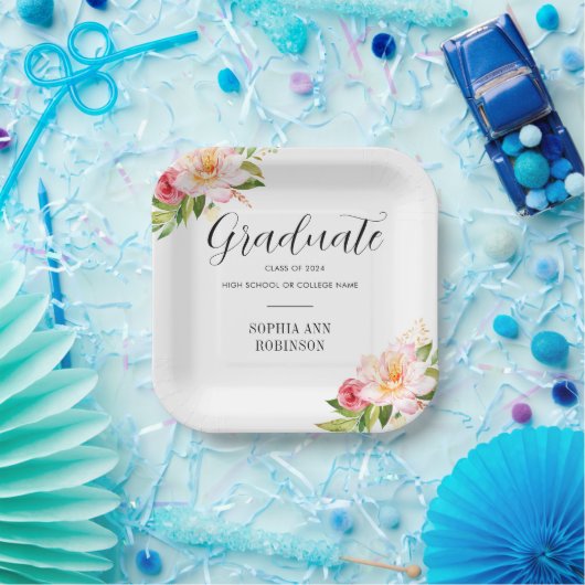 2024年卒業フローラ会の卒業クラス ペーパープレート (パーティー)